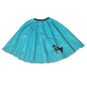 Retro Poodle Skirt Teal Blue 50s Rock Dance Costume